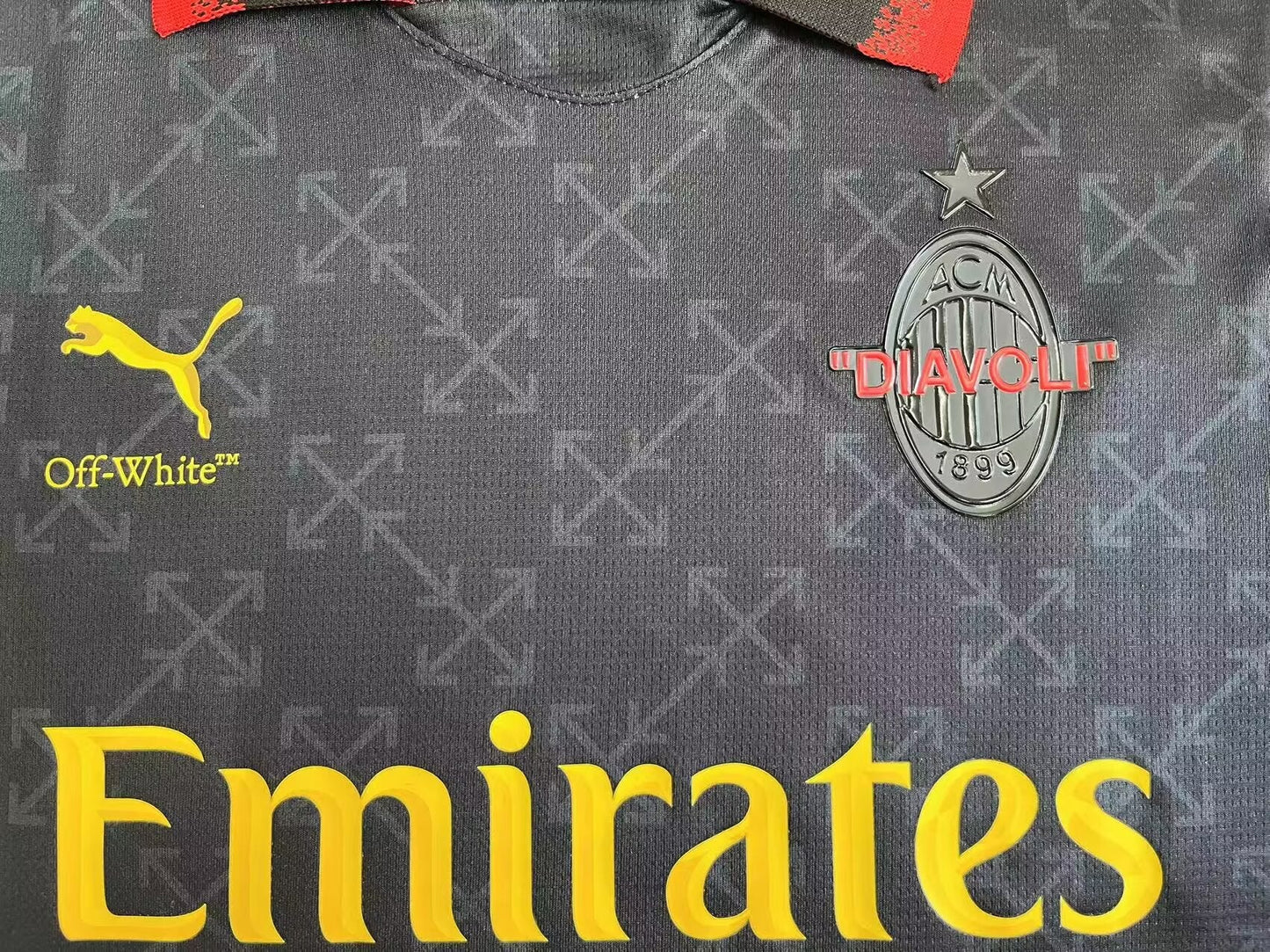 AC Milan × OFF-White 24/25 Black Special Shirt