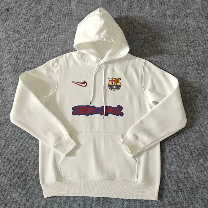 Travis Scott X Barcelona Hoodie White