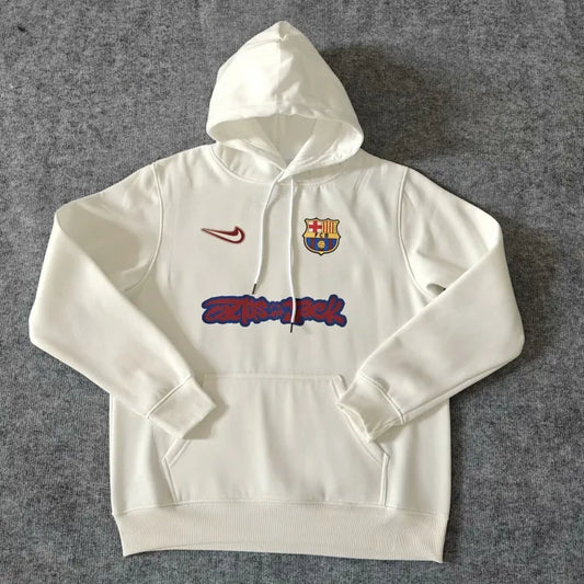 Travis Scott X Barcelona Hoodie White