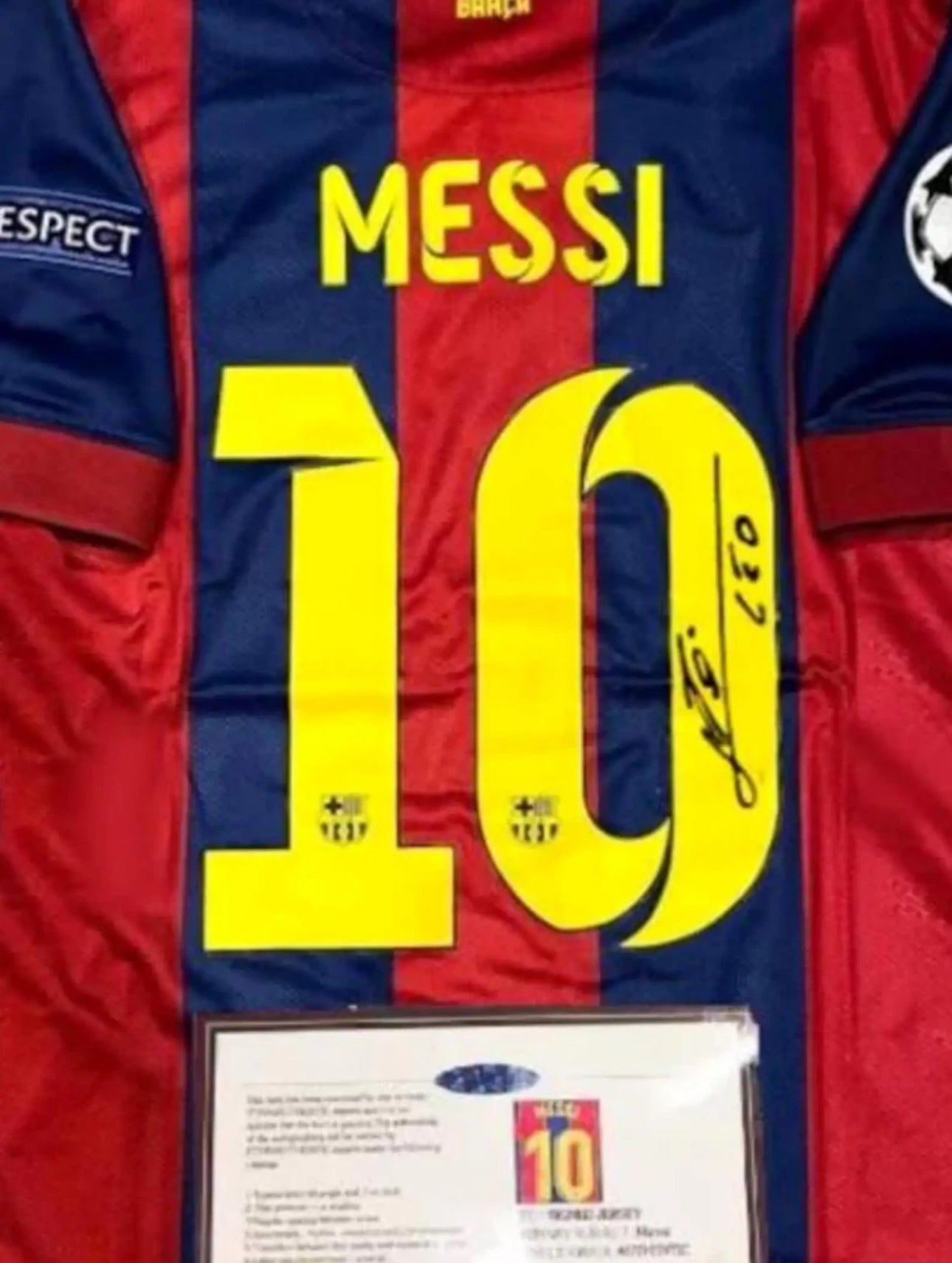 Signed Lionel Messi 14:15 home Barcelona