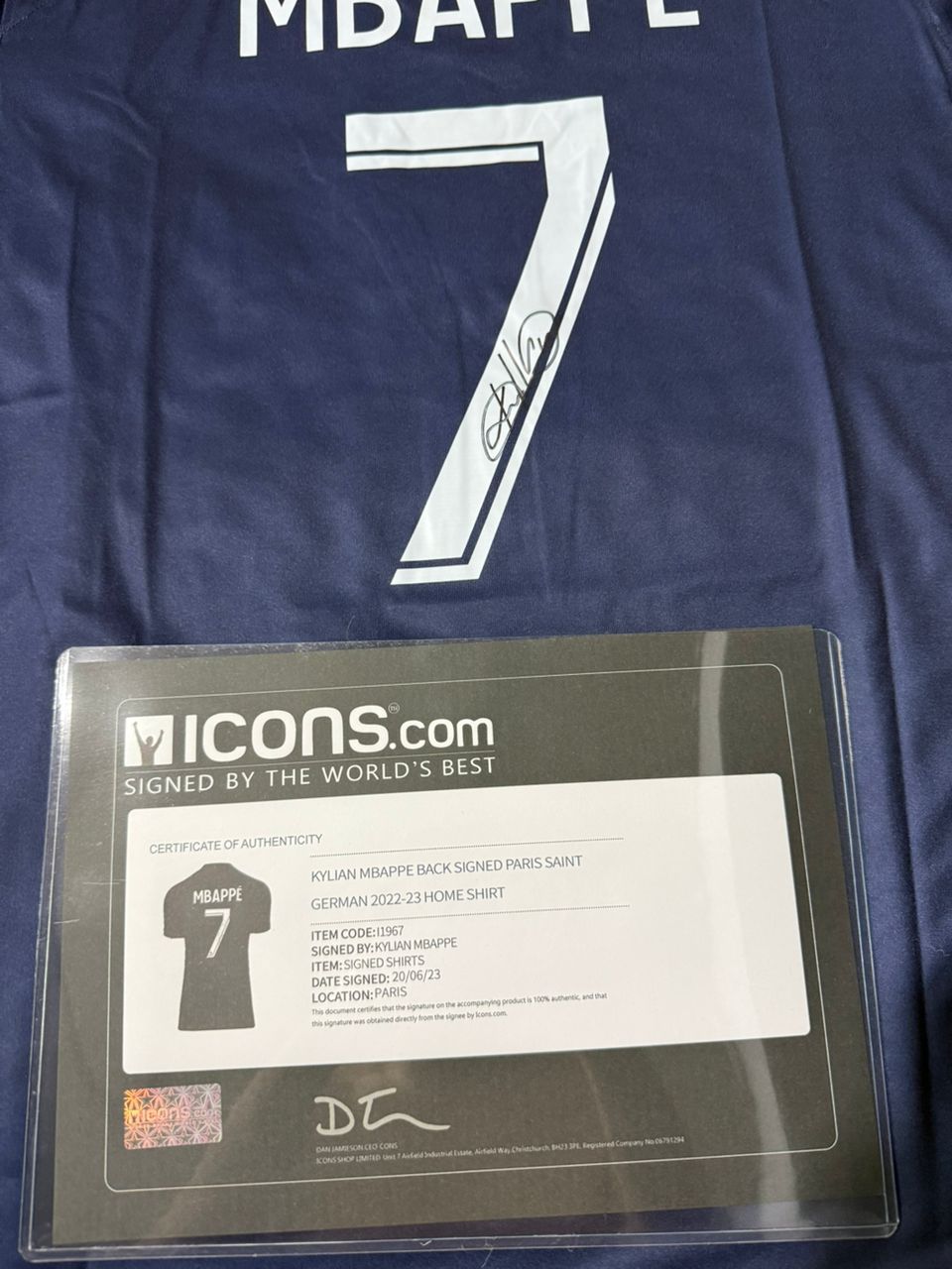 Signed Kylian Mbappe PSG Icons