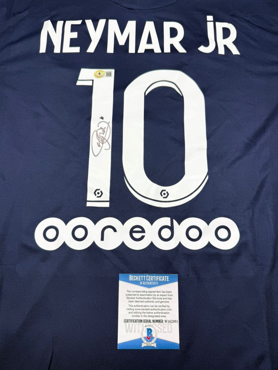 Signed Neymar JR Beckket PSG Jersey