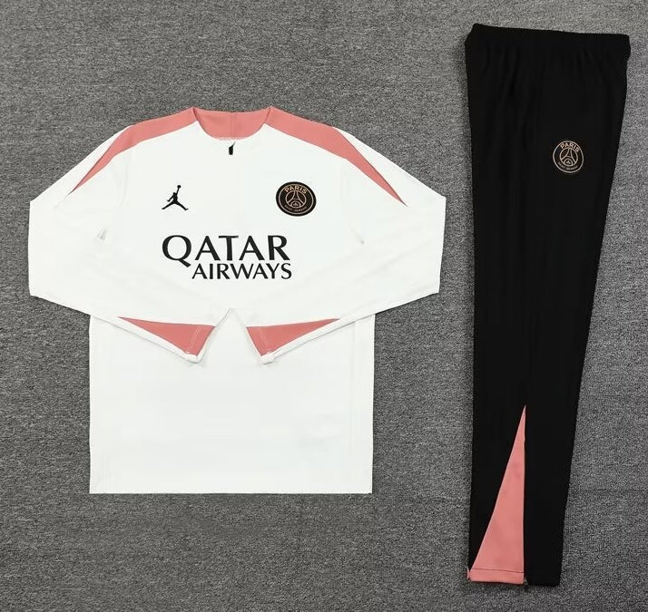 PSG 24/25 Training Tracksuit Home White & Pink