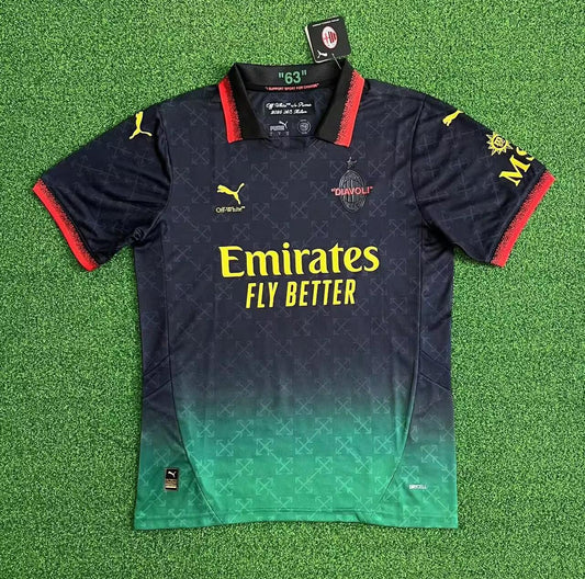 AC Milan × OFF-White 24/25 Black Special Shirt