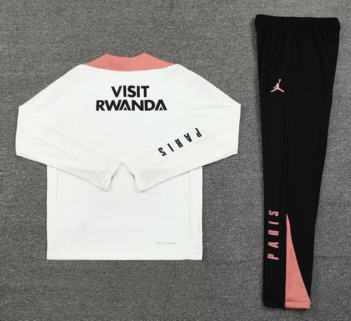 PSG 24/25 Training Tracksuit Home White & Pink